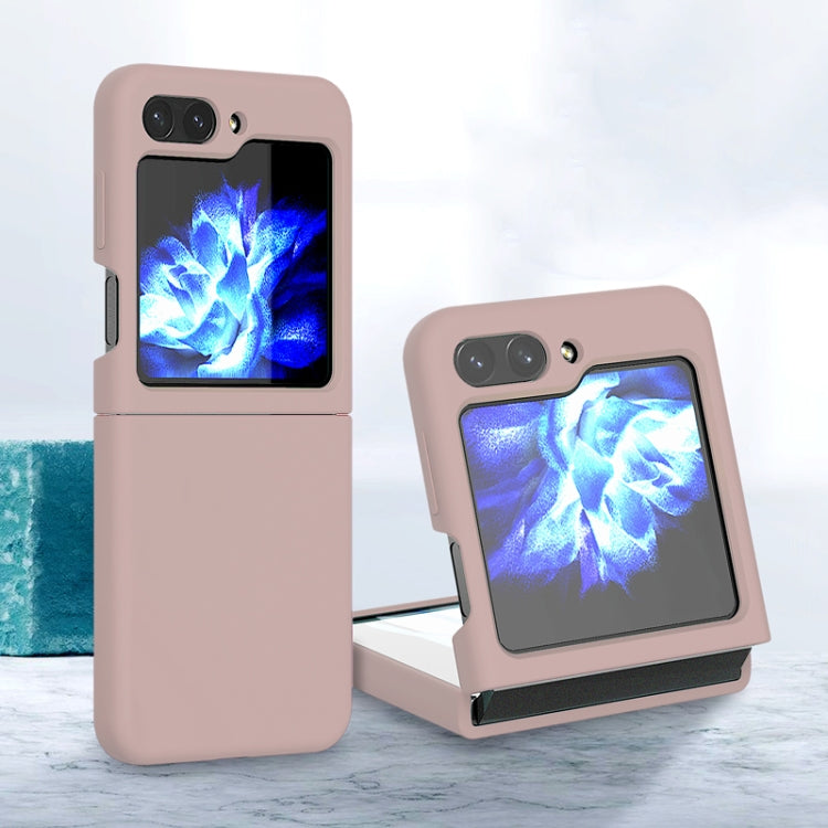 For Samsung Galaxy Z Flip5 Silicone Skin Feel Folding Phone Case(Pink) - Galaxy Z Flip5 Cases by buy2fix | Online Shopping UK | buy2fix