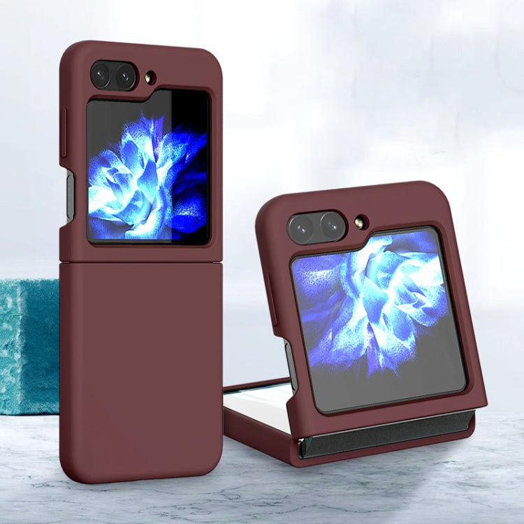 For Samsung Galaxy Z Flip5 Silicone Skin Feel Folding Phone Case(Plum) - Galaxy Z Flip5 Cases by buy2fix | Online Shopping UK | buy2fix