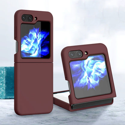 For Samsung Galaxy Z Flip5 Silicone Skin Feel Folding Phone Case(Plum) - Galaxy Z Flip5 Cases by buy2fix | Online Shopping UK | buy2fix