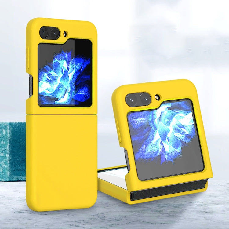 For Samsung Galaxy Z Flip5 Silicone Skin Feel Folding Phone Case(Lemon Yellow) - Galaxy Z Flip5 Cases by buy2fix | Online Shopping UK | buy2fix