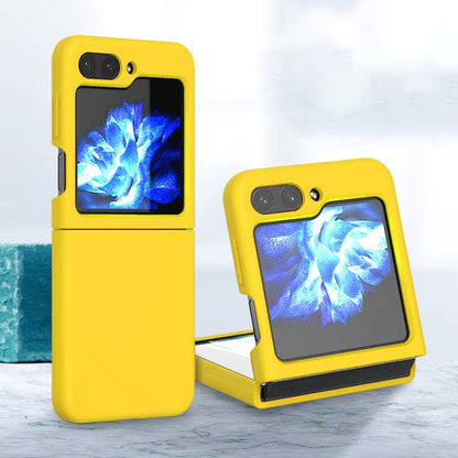 For Samsung Galaxy Z Flip5 Silicone Skin Feel Folding Phone Case(Lemon Yellow) - Galaxy Z Flip5 Cases by buy2fix | Online Shopping UK | buy2fix