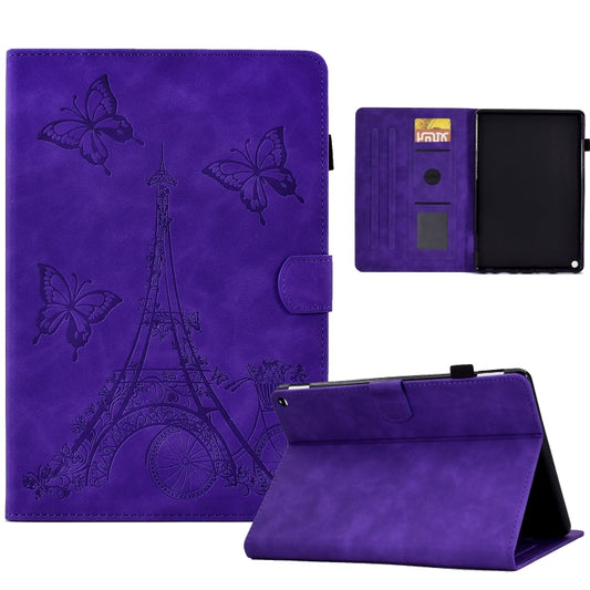 For Amazon Fire Max 11 2023 Embossed Tower Flip Smart Leather Tablet Case(Purple) - Amazon by buy2fix | Online Shopping UK | buy2fix