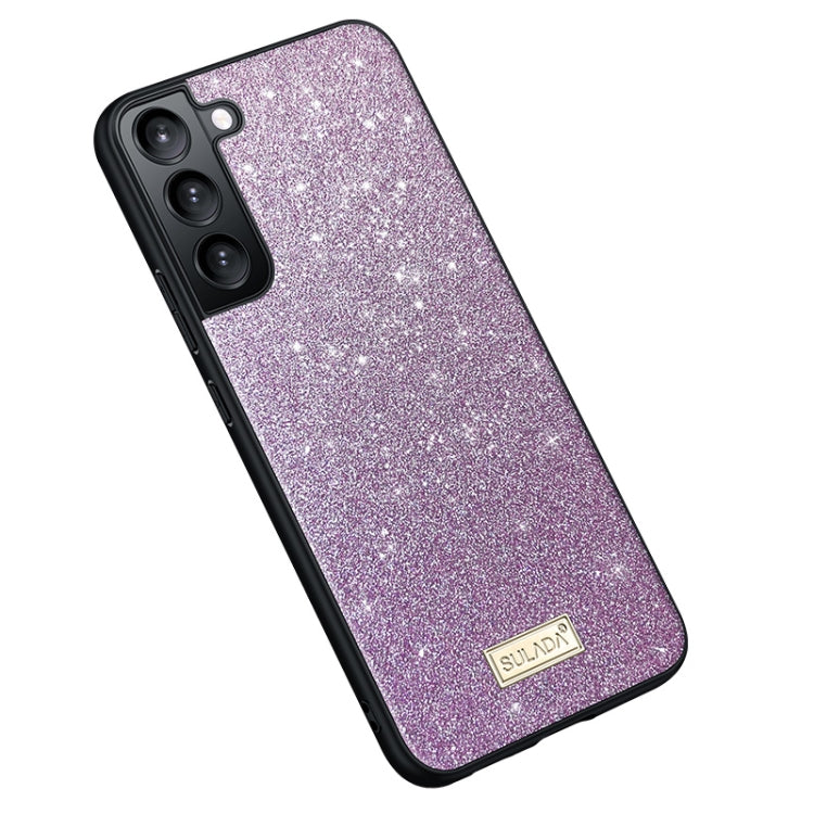 For Samsung Galaxy S23+ 5G SULADA Glittery TPU Hybrid Handmade Leather Phone Case(Purple) - Galaxy S23+ 5G Cases by SULADA | Online Shopping UK | buy2fix