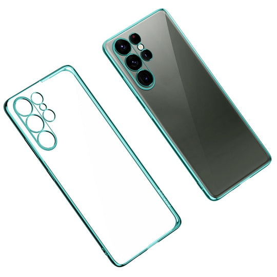 For Samsung Galaxy S23 Ultra 5G SULADA Shockproof Plating TPU Transparent Phone Case(Green)