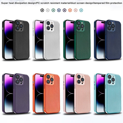 For iPhone 12 Pro Max Honeycomb Radiating PC Phone Case(Orange) - iPhone 12 Pro Max Cases by buy2fix | Online Shopping UK | buy2fix