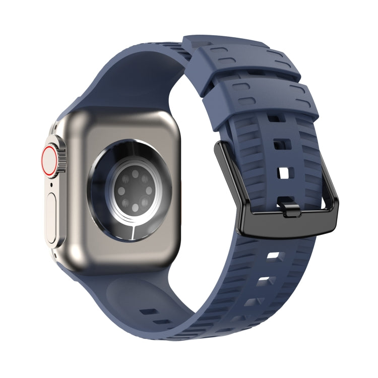 Tire Texture Silicone Watch Band For Apple Watch Ultra 49mm(Midnight Blue) - Watch Bands by buy2fix | Online Shopping UK | buy2fix