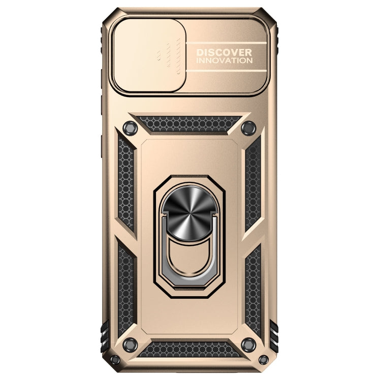 For Samsung Galaxy A04 Sliding Camshield Holder Phone Case(Gold) by buy2fix
