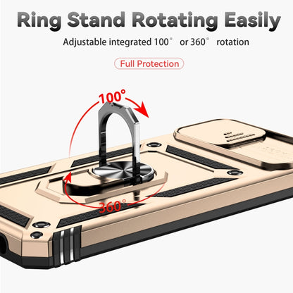 For Samsung Galaxy A04 Sliding Camshield Holder Phone Case(Gold) by buy2fix