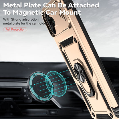 For Samsung Galaxy A04 Sliding Camshield Holder Phone Case(Gold) by buy2fix