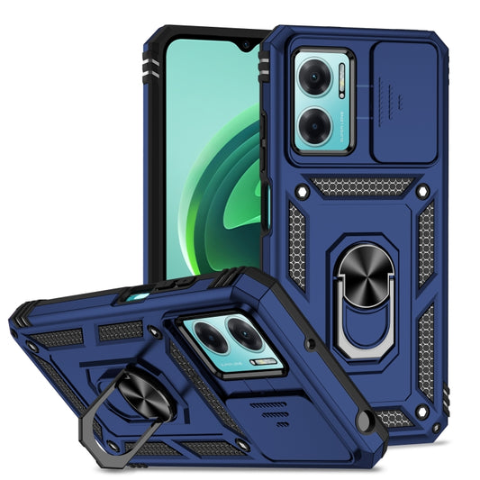 For Xiaomi Redmi Note 11E Sliding Camshield Holder Phone Case(Blue) - Xiaomi Cases by buy2fix | Online Shopping UK | buy2fix