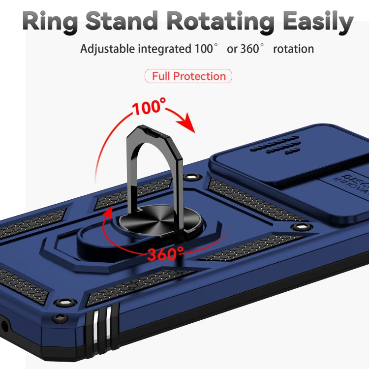 For Xiaomi Redmi Note 11E Sliding Camshield Holder Phone Case(Blue) - Xiaomi Cases by buy2fix | Online Shopping UK | buy2fix