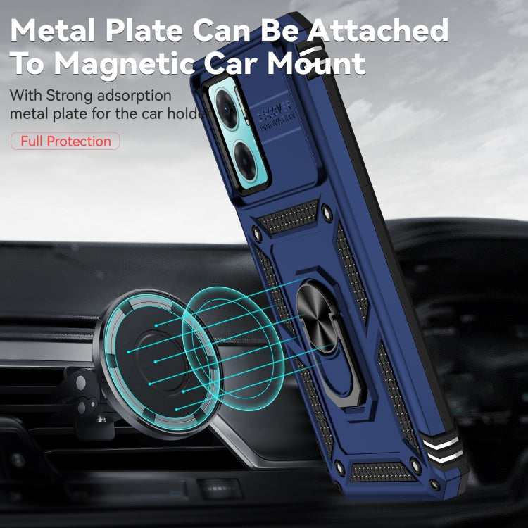 For Xiaomi Redmi Note 11E Sliding Camshield Holder Phone Case(Blue) - Xiaomi Cases by buy2fix | Online Shopping UK | buy2fix