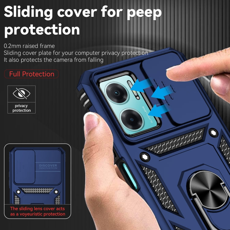 For Xiaomi Redmi Note 11E Sliding Camshield Holder Phone Case(Blue) - Xiaomi Cases by buy2fix | Online Shopping UK | buy2fix