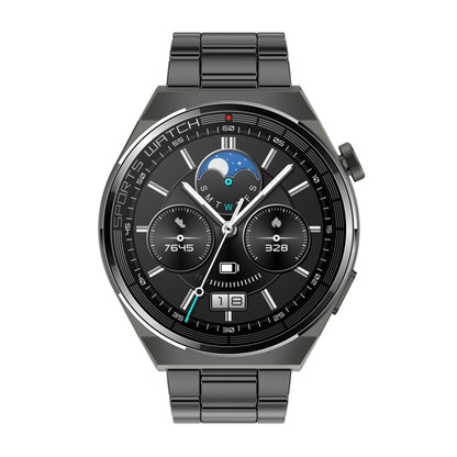 KT62 1.36 inch TFT Round Screen Smart Watch Supports Bluetooth Call/Blood Oxygen Monitoring, Strap:Steel Strap(Black) by buy2fix