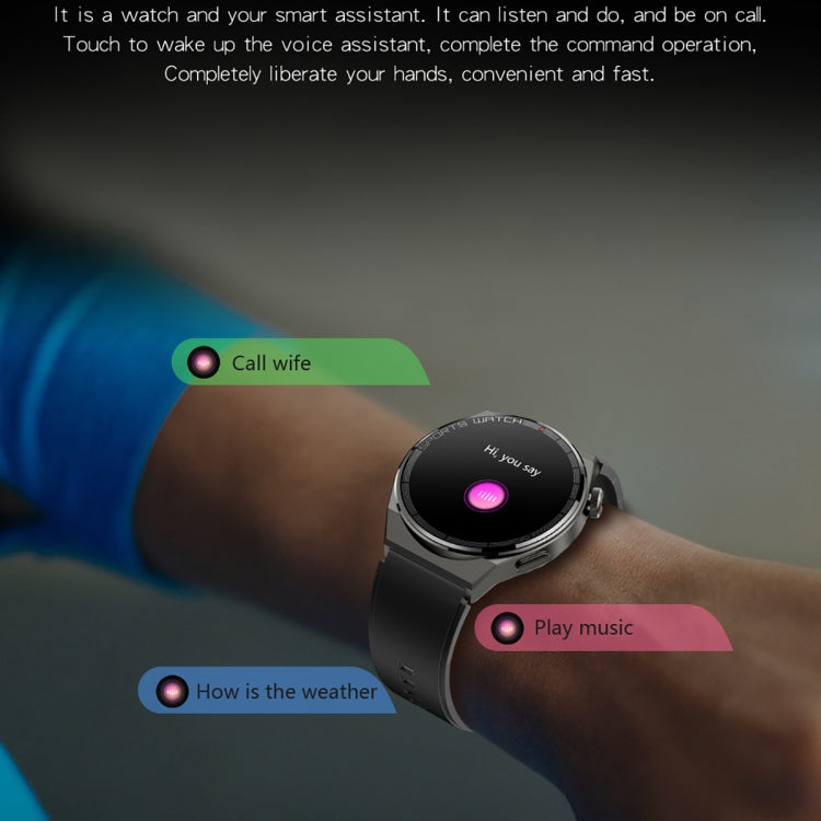 KT62 1.36 inch TFT Round Screen Smart Watch Supports Bluetooth Call/Blood Oxygen Monitoring, Strap:Leather Strap(Silver) by buy2fix