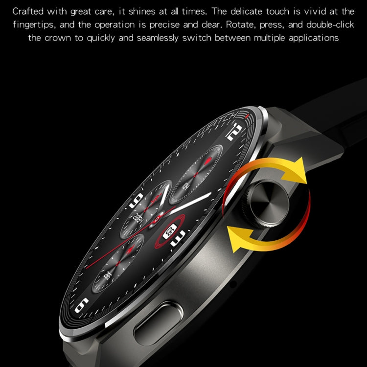 KT62 1.36 inch TFT Round Screen Smart Watch Supports Bluetooth Call/Blood Oxygen Monitoring, Strap:Leather Strap(Black) by buy2fix