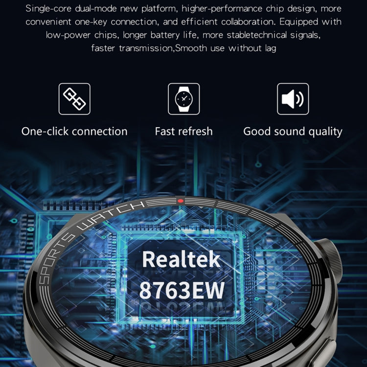 KT62 1.36 inch TFT Round Screen Smart Watch Supports Bluetooth Call/Blood Oxygen Monitoring, Strap:Steel Strap(Silver) by buy2fix