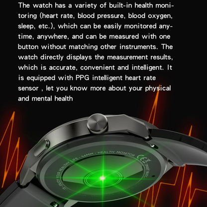 KT62 1.36 inch TFT Round Screen Smart Watch Supports Bluetooth Call/Blood Oxygen Monitoring, Strap:Steel Strap(Black) by buy2fix