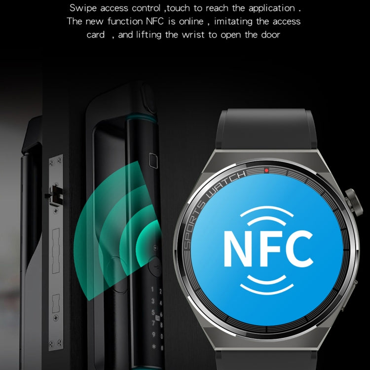 KT62 1.36 inch TFT Round Screen Smart Watch Supports Bluetooth Call/Blood Oxygen Monitoring, Strap:Steel Strap(Black) by buy2fix