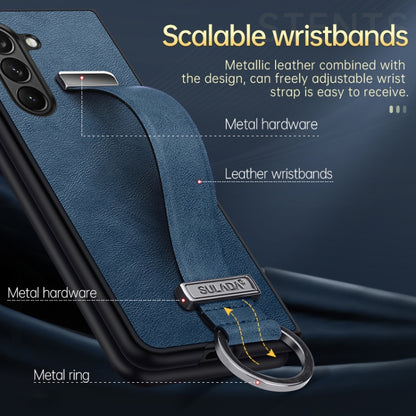For Samsung Galaxy Z Fold5 SULADA PC Hybrid Leather Texture Skin Feel Shockproof Phone Case(Black) - Galaxy Z Fold5 Cases by SULADA | Online Shopping UK | buy2fix