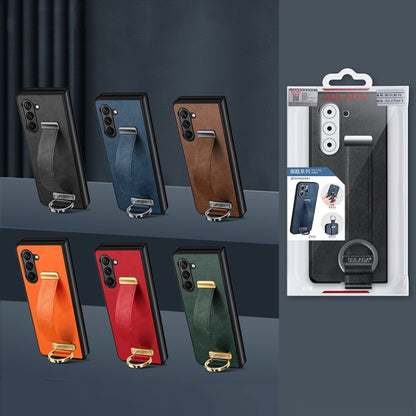 For Samsung Galaxy Z Fold5 SULADA PC Hybrid Leather Texture Skin Feel Shockproof Phone Case(Orange) - Galaxy Z Fold5 Cases by SULADA | Online Shopping UK | buy2fix