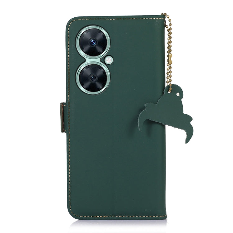 For Huawei Nova 11i / Maimang 20 5G / Enjoy 60 Pro Genuine Leather Magnetic RFID Leather Phone Case(Green) - Huawei Cases by buy2fix | Online Shopping UK | buy2fix