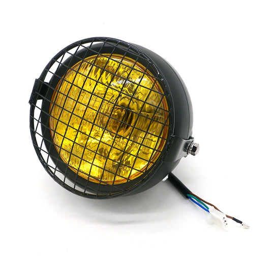 Motorcycle Reticular Retro Lamp LED Headlight Modification Accessories for Halley / Honda CG125 / Suzuki GN125(Yellow) - Headlights by buy2fix | Online Shopping UK | buy2fix