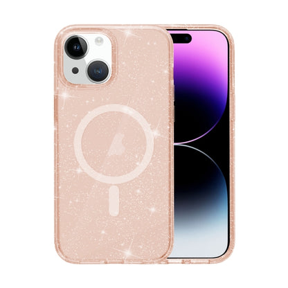 For iPhone 15 Terminator Style Glitter Powder MagSafe Magnetic Phone Case(Gold) - iPhone 15 Cases by buy2fix | Online Shopping UK | buy2fix
