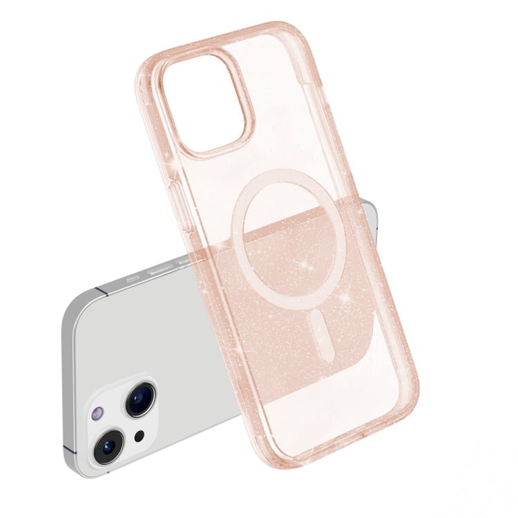 For iPhone 15 Terminator Style Glitter Powder MagSafe Magnetic Phone Case(Gold) - iPhone 15 Cases by buy2fix | Online Shopping UK | buy2fix
