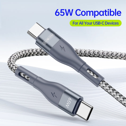 DUZZONA A2 PD 65W USB-C / Type-C to Type-C Fast Charging Data Cable, Length:2m(Grey) - USB-C & Type-C Cable by DUZZONA | Online Shopping UK | buy2fix