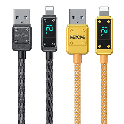 WK WDC-06i 2.4A USB to 8 Pin Digital Display Data Cable, Length: 1m(Black) - Normal Style Cable by WK | Online Shopping UK | buy2fix
