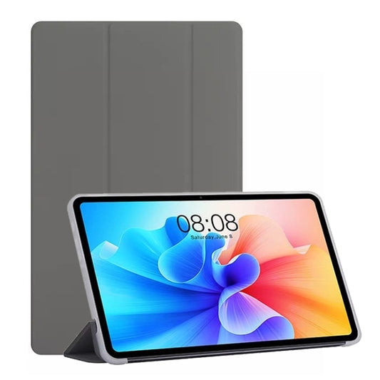 For Teclast T40 Pro 3-Fold Holder Folio Leather Tablet Smart Case(Grey) - Teclast by TECLAST | Online Shopping UK | buy2fix