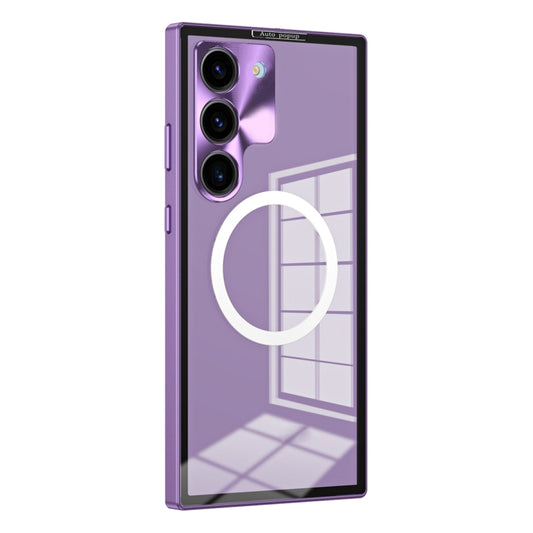 For Samsung Galaxy S22+ 5G MagSafe HD Spring Buckle Metal Phone Case(Purple) - Galaxy S22+ 5G Cases by buy2fix | Online Shopping UK | buy2fix