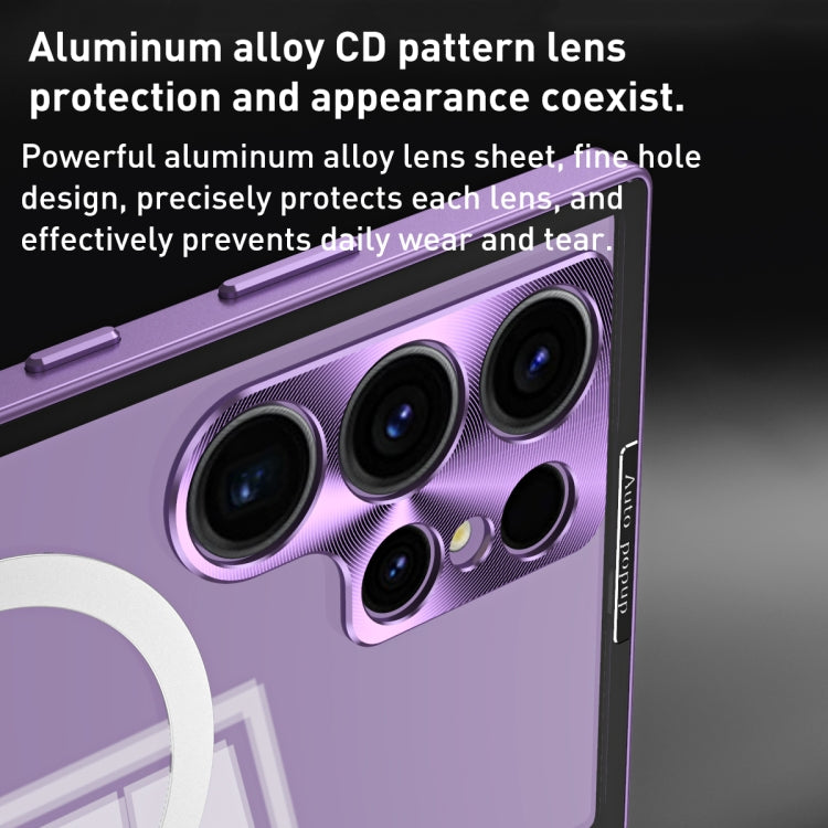 For Samsung Galaxy S22+ 5G MagSafe HD Spring Buckle Metal Phone Case(Purple) - Galaxy S22+ 5G Cases by buy2fix | Online Shopping UK | buy2fix