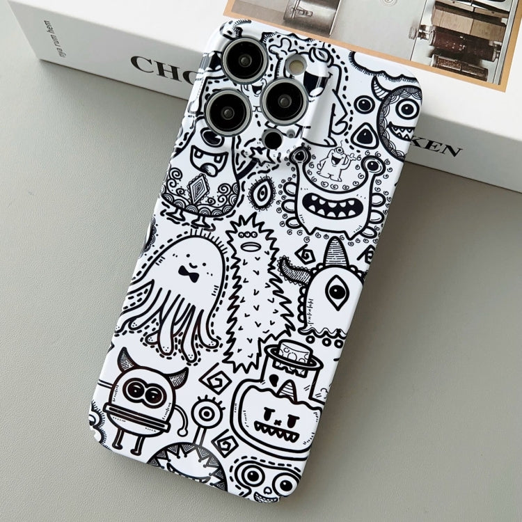 For iPhone 12 Pro Max Painted Pattern Precise Hole PC Phone Case(Bottle Monster) by buy2fix