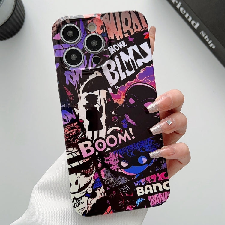 For iPhone 11 Pro Painted Pattern Precise Hole PC Phone Case(Comics Umbrella Boy) by buy2fix