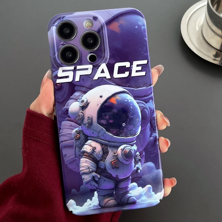 For iPhone 11 Pro Painted Pattern Precise Hole PC Phone Case(Purple Astronaut) by buy2fix