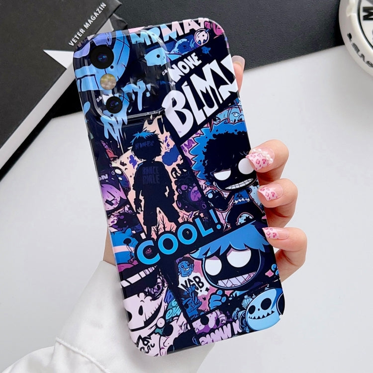 For iPhone X / XS Painted Pattern Precise Hole PC Phone Case(Purple Comics) by buy2fix