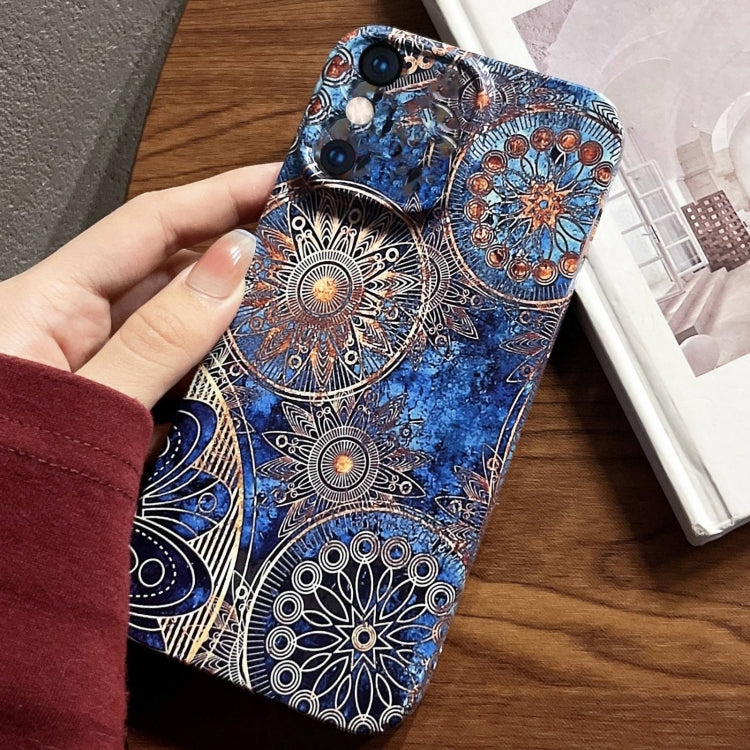 For iPhone XS Max Painted Pattern Precise Hole PC Phone Case(Abstract Flower) by buy2fix