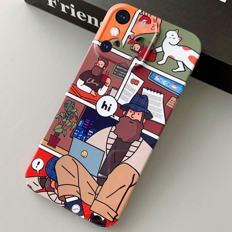 For iPhone XS Max Painted Pattern Precise Hole PC Phone Case(Holiday Uncle) by buy2fix