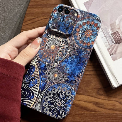 For iPhone 8 Plus / 7 Plus Painted Pattern Precise Hole PC Phone Case(Abstract Flower) by buy2fix