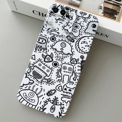 For iPhone 8 Plus / 7 Plus Painted Pattern Precise Hole PC Phone Case(Block Monster) by buy2fix