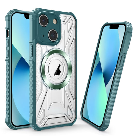 For iPhone 13 CD Texture Magsafe Phone Case(Dark Green) - iPhone 13 Cases by buy2fix | Online Shopping UK | buy2fix