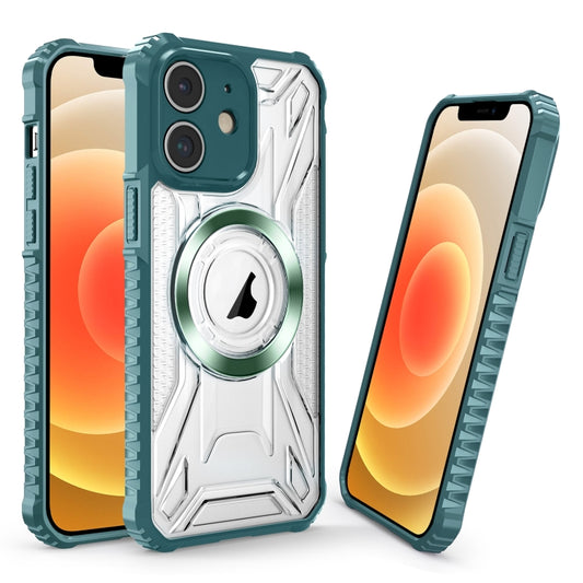 For iPhone 12 CD Texture Magsafe Phone Case(Dark Green) - iPhone 12 / 12 Pro Cases by buy2fix | Online Shopping UK | buy2fix