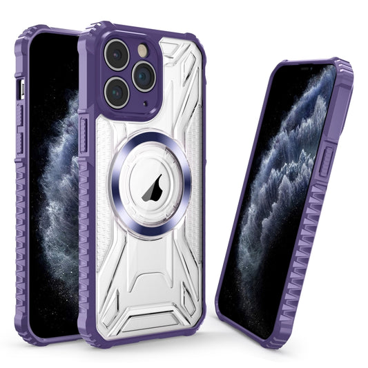 For iPhone 11 Pro Max CD Texture Magsafe Phone Case(Dark Purple) - iPhone 11 Pro Max Cases by buy2fix | Online Shopping UK | buy2fix