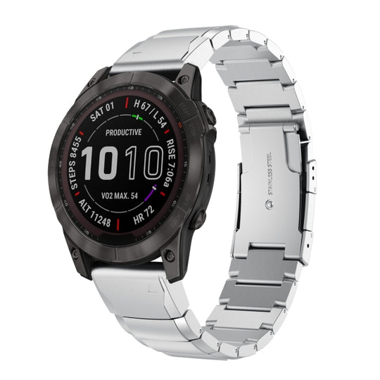 For Garmin Enduro 2 Tortoise Shell Stainless Steel Watch Band(Sliver)