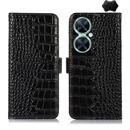 For Huawei Nova 11i / Enjoy 60 Pro /  Crocodile Top Layer Cowhide Leather Phone Case(Black) - Huawei Cases by buy2fix | Online Shopping UK | buy2fix