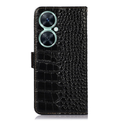 For Huawei Nova 11i / Enjoy 60 Pro /  Crocodile Top Layer Cowhide Leather Phone Case(Black) - Huawei Cases by buy2fix | Online Shopping UK | buy2fix