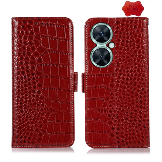 For Huawei Nova 11i / Enjoy 60 Pro /  Crocodile Top Layer Cowhide Leather Phone Case(Red) - Huawei Cases by buy2fix | Online Shopping UK | buy2fix