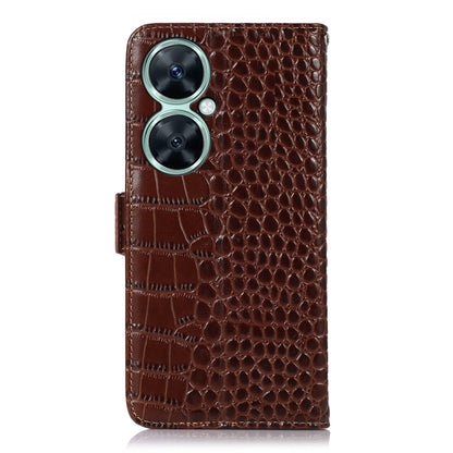 For Huawei Nova 11i / Enjoy 60 Pro /  Crocodile Top Layer Cowhide Leather Phone Case(Brown) - Huawei Cases by buy2fix | Online Shopping UK | buy2fix